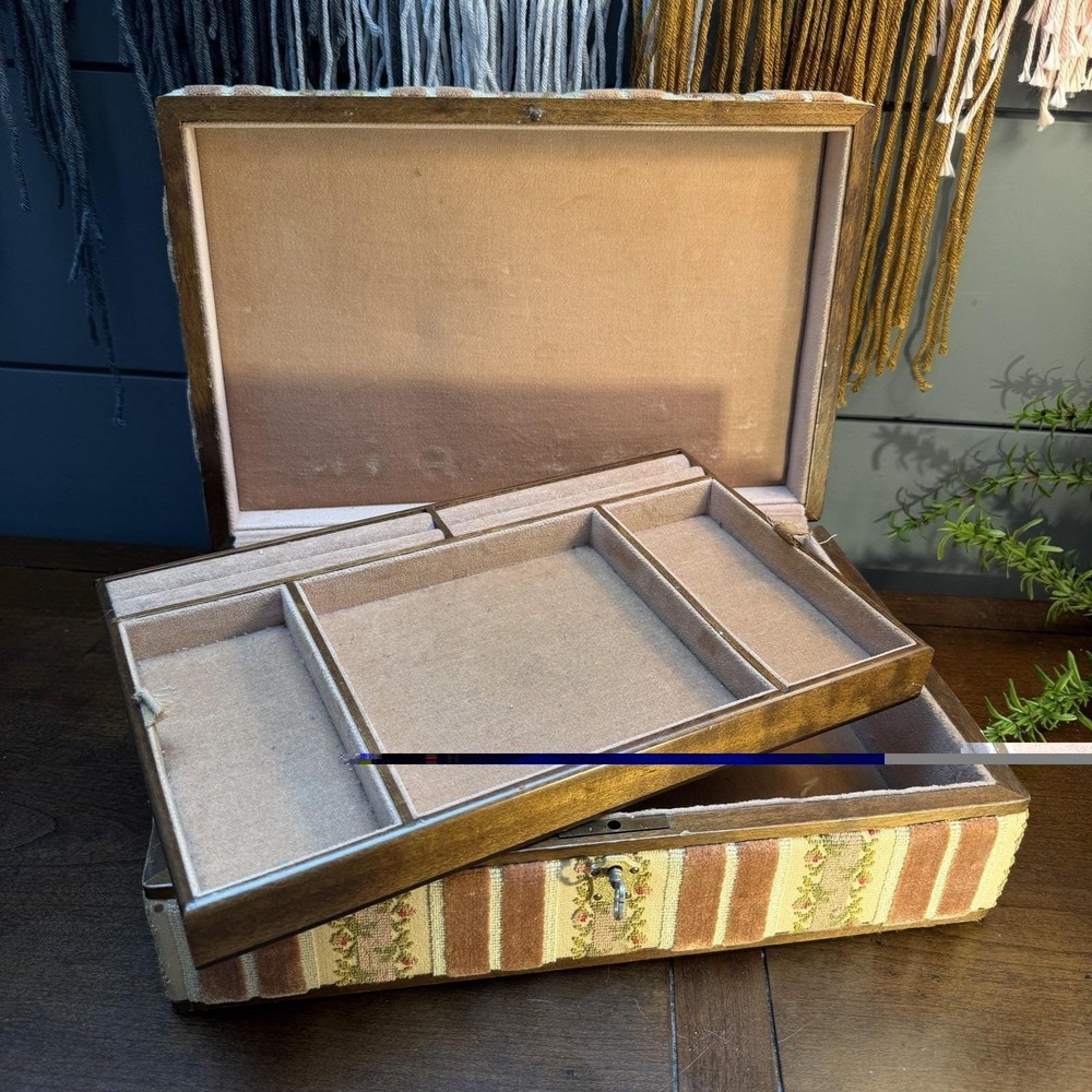 VTG Jewelry Box, Fabric Covered, Made in Italy for Lord & Taylor